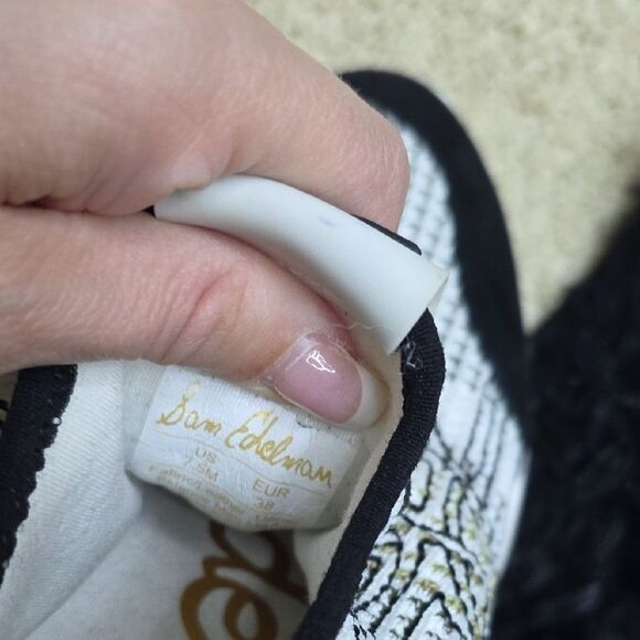 Sam Edelman Black and White Sneakers with Mesh and Leather Uppers - Picture 6 of 6